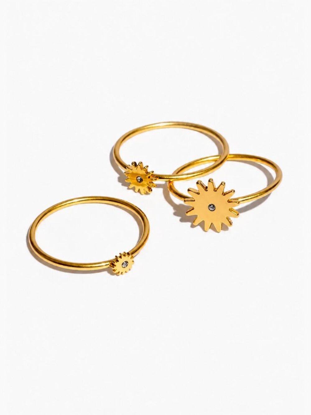 Madewell Ring Set Size 6 Goldtone Stackable Bands Minimalist Jewelry